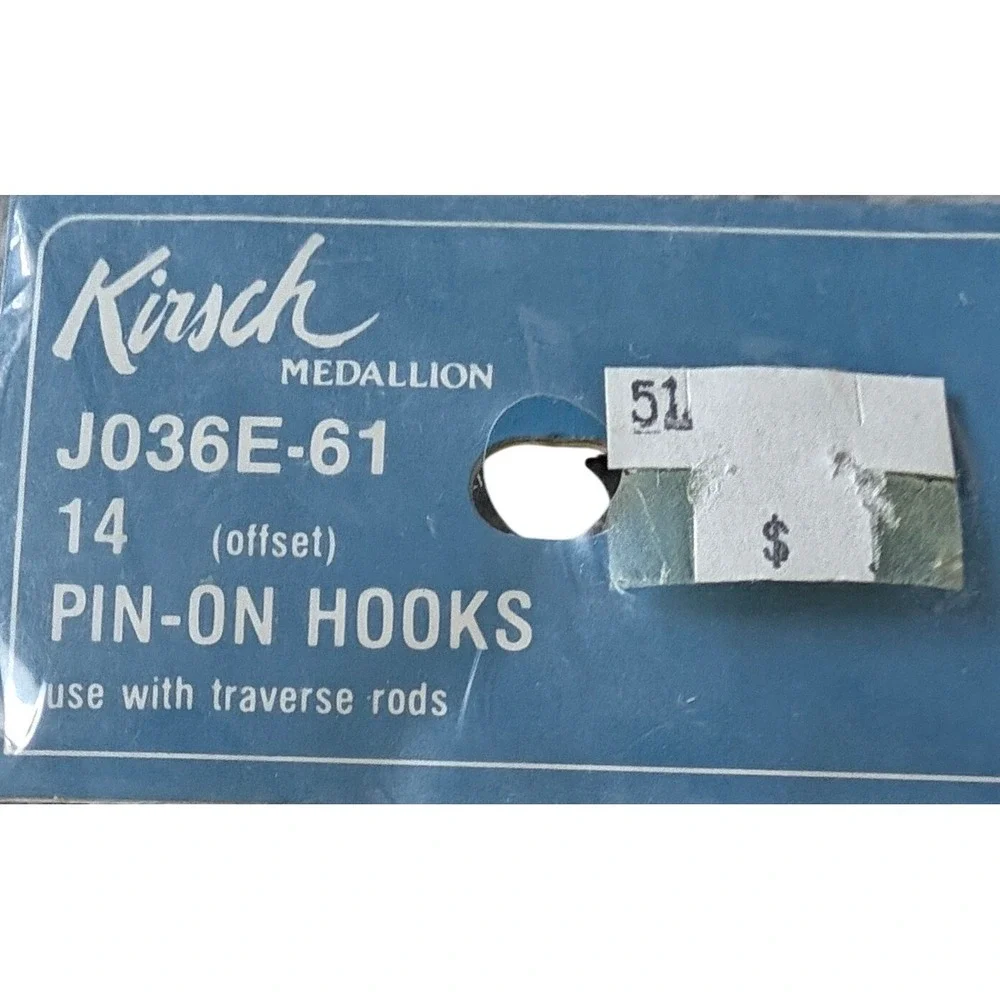 Kirsch Pin-On Drapery Hooks 1036B J036E-61 Offset Traverse Rod Lot Vintage